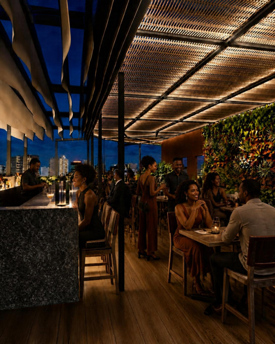 Rooftop bar in Yaas Dakar Republique