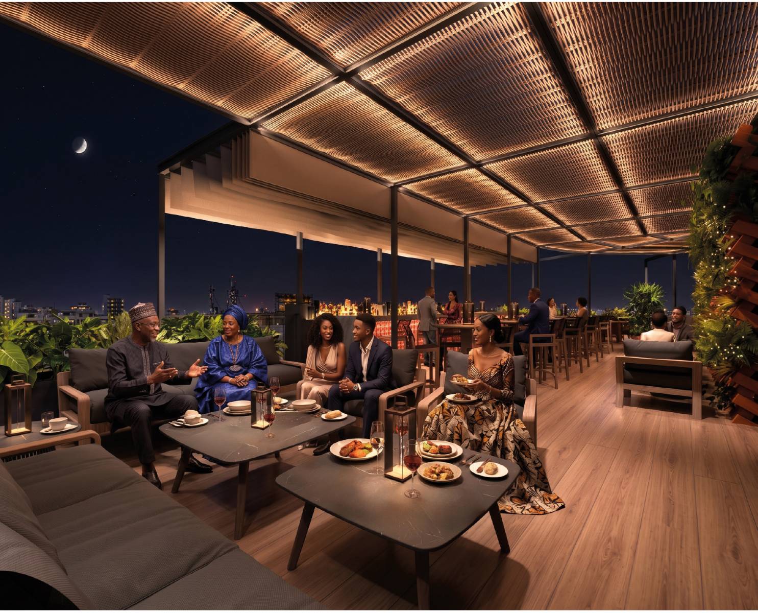 Rooftop bar in Yaas Dakar Republique